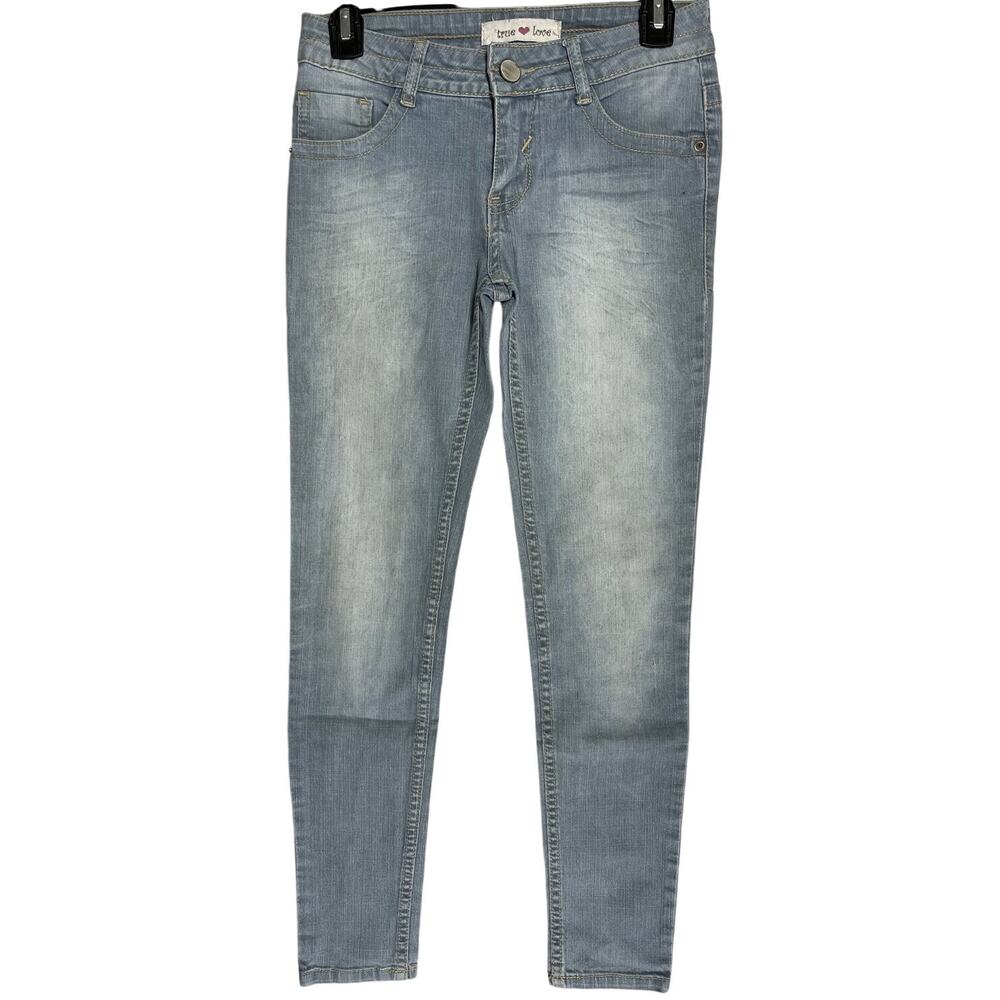 True Love Skinny Jeans Size 27 Light Blue Denim Low Rise 100% Cotton BLEMISH